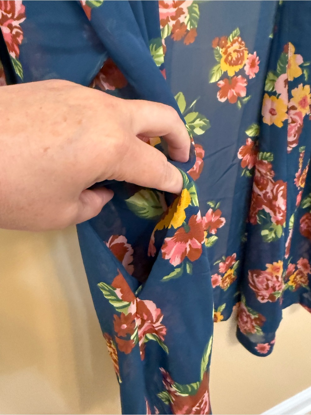 Matilda Jane Navy Floral Sheer Kimono - Picture 5 of 7